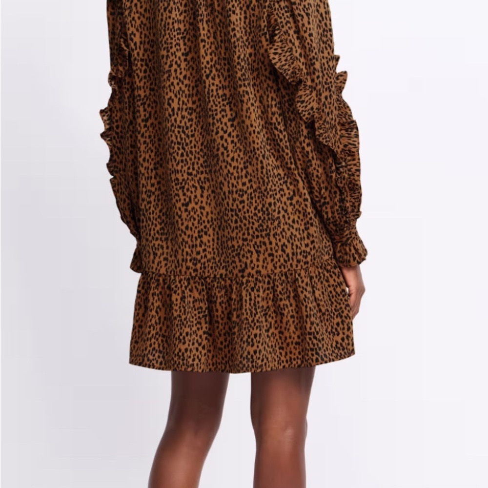 Leopard Print Ruffle Dress - Picture 3 of 8